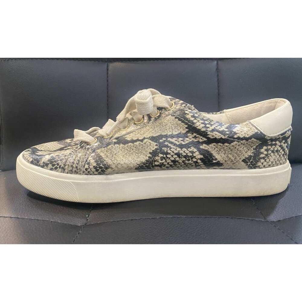 Sam Edelman Women's Size 7 Snakeskin Sneaker Tennis Shoes Black/Tan/Beige